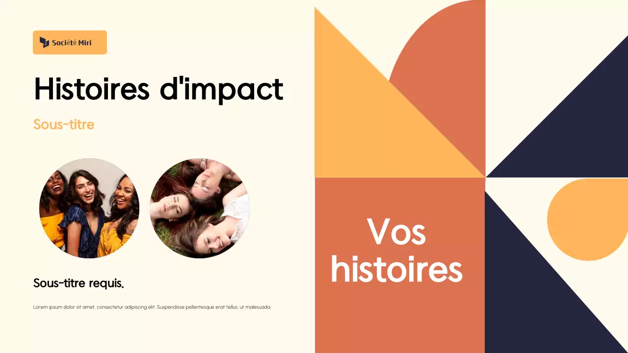 Présentation de la proposition de collecte de fonds orange et crème