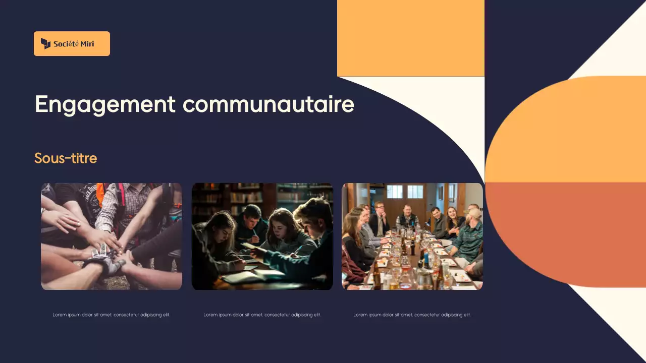 Présentation de la proposition de collecte de fonds orange et crème