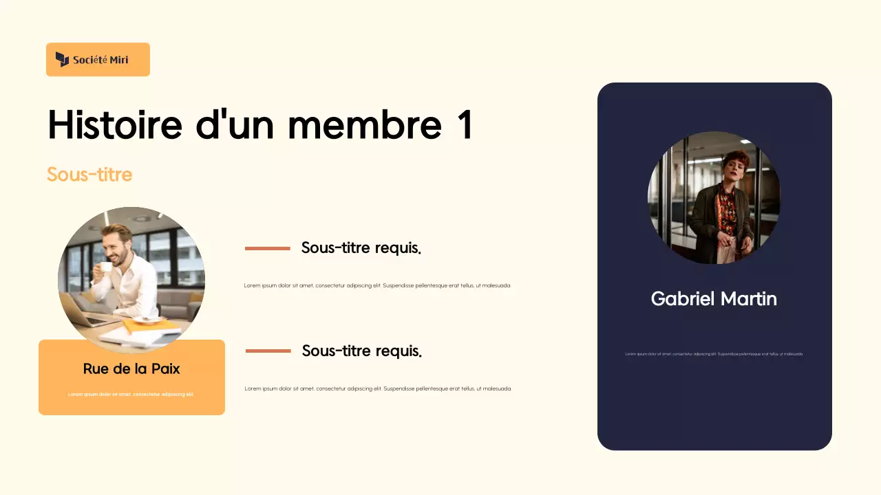 Présentation de la proposition de collecte de fonds orange et crème