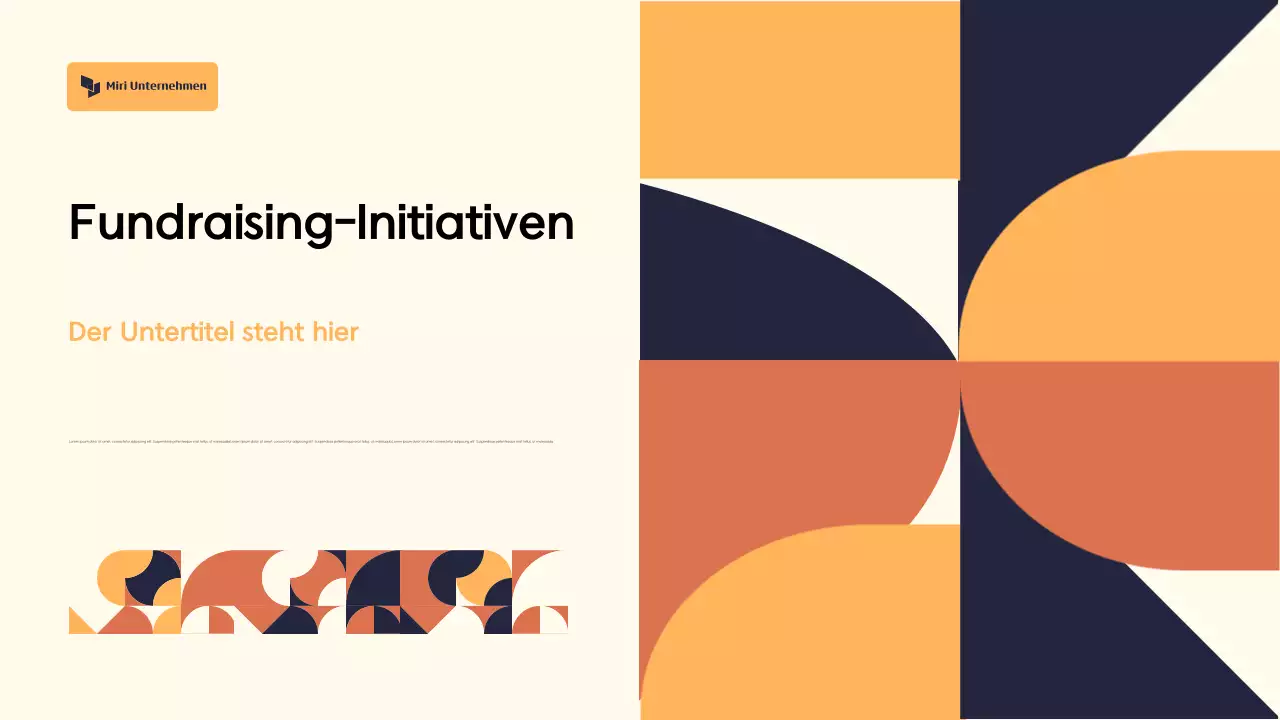 Orange und Sahne Abstrakte Fundraising-Vorschlag Präsentation