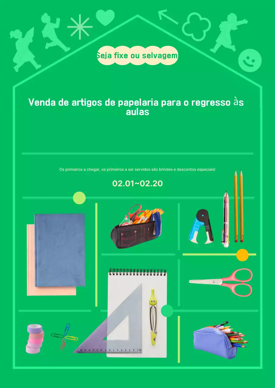 Exposição especial de artigos de papelaria abstractos e limpos