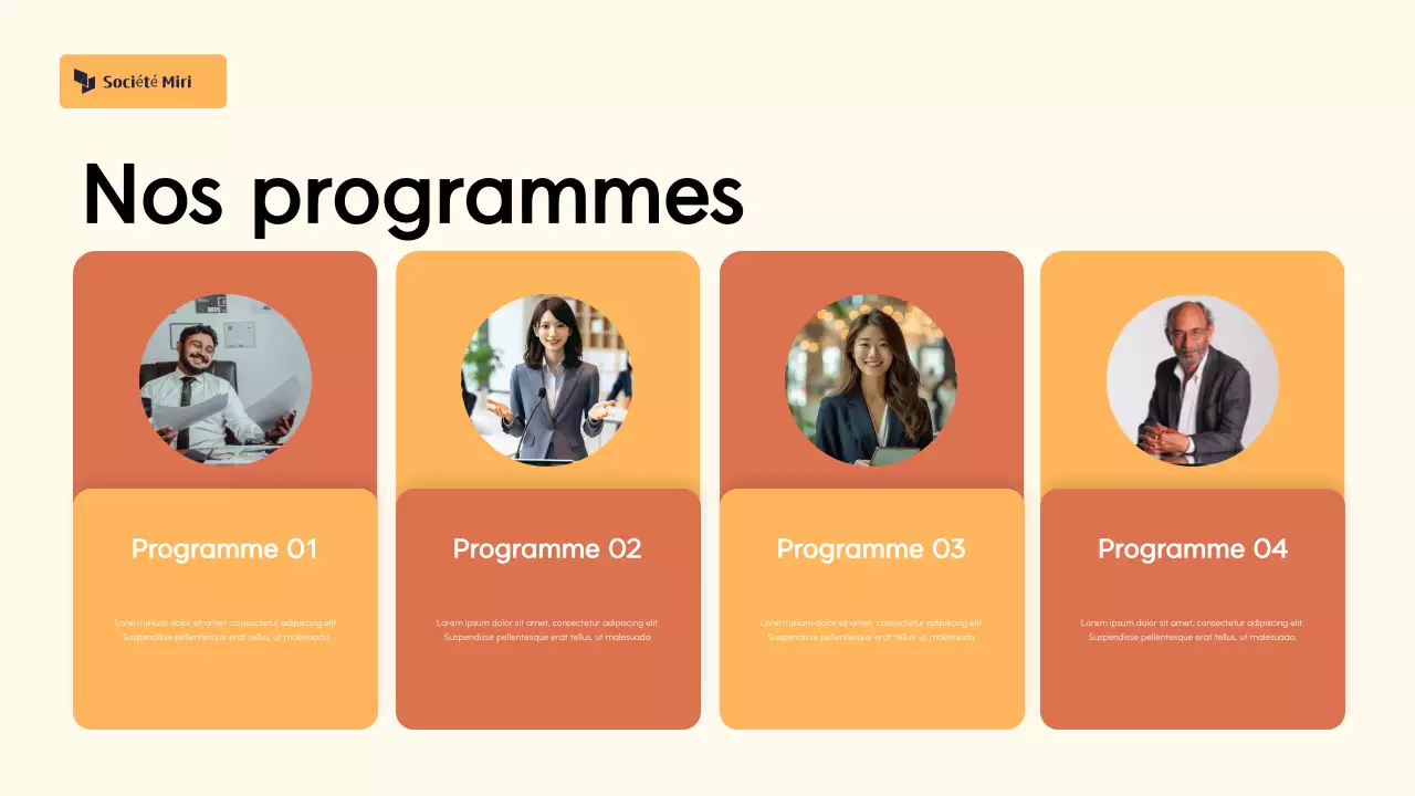 Présentation de la proposition de collecte de fonds orange et crème