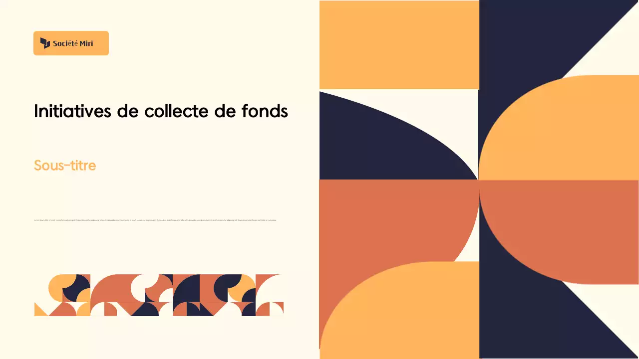 Présentation de la proposition de collecte de fonds orange et crème