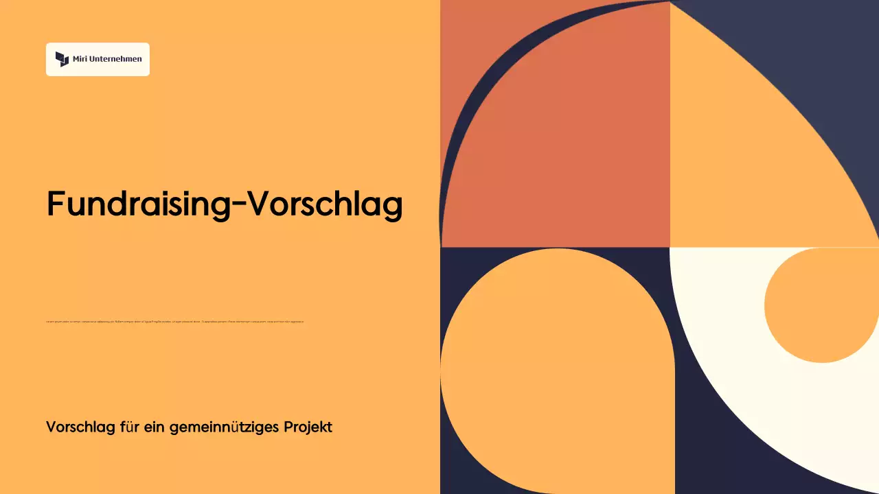 Orange und Sahne Abstrakte Fundraising-Vorschlag Präsentation