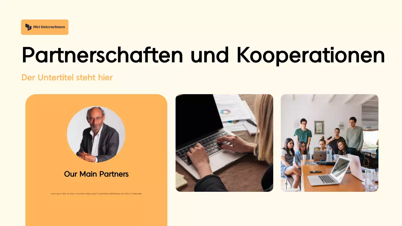 Orange und Sahne Abstrakte Fundraising-Vorschlag Präsentation