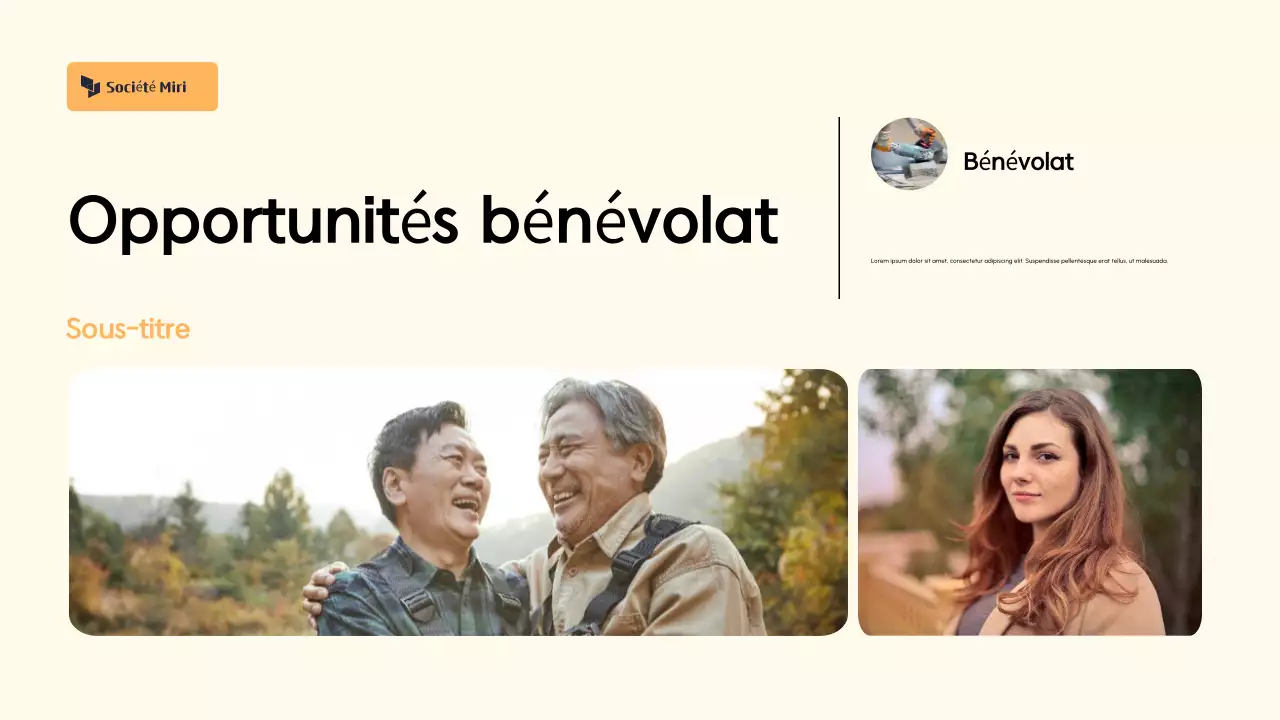 Présentation de la proposition de collecte de fonds orange et crème