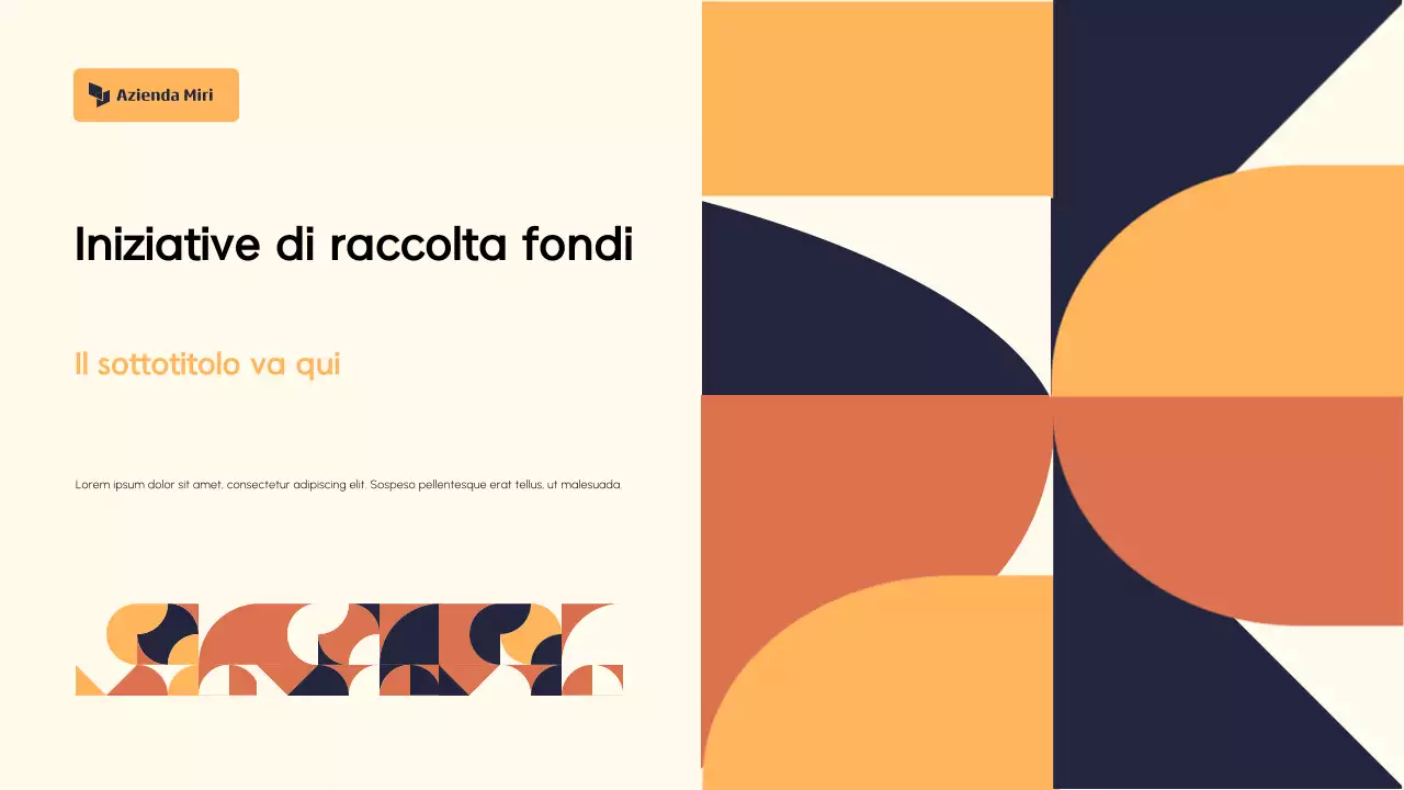 Presentazione della proposta di raccolta fondi astratta arancione e crema