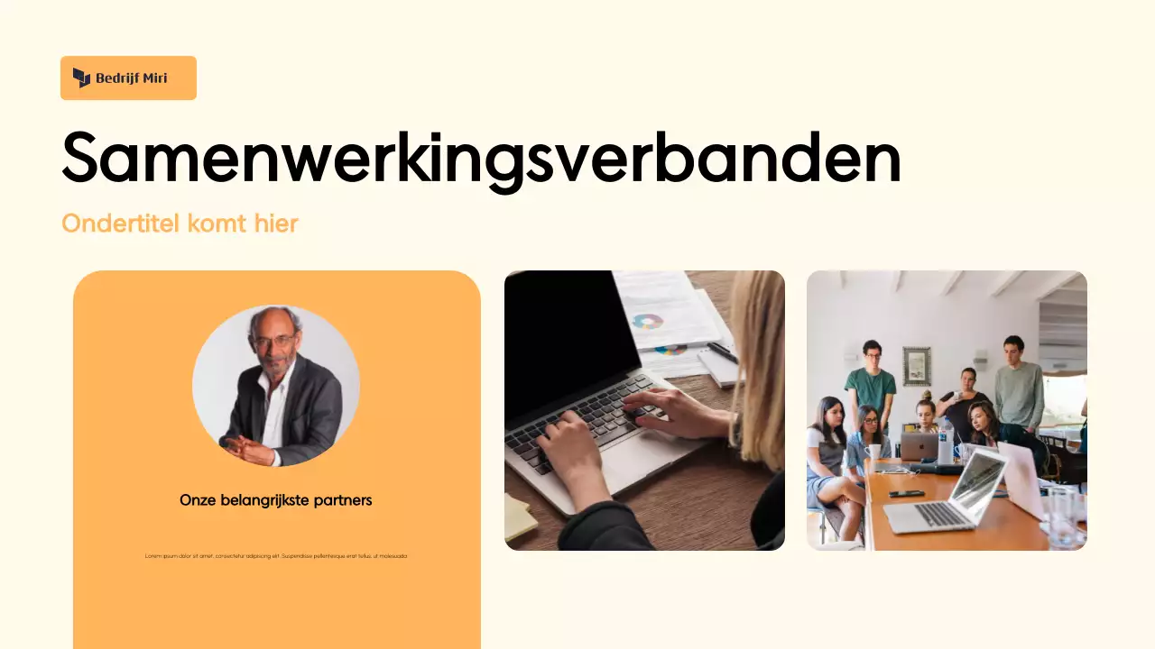 Oranje en crème Abstract Presentatie Fondsenwervingsvoorstel