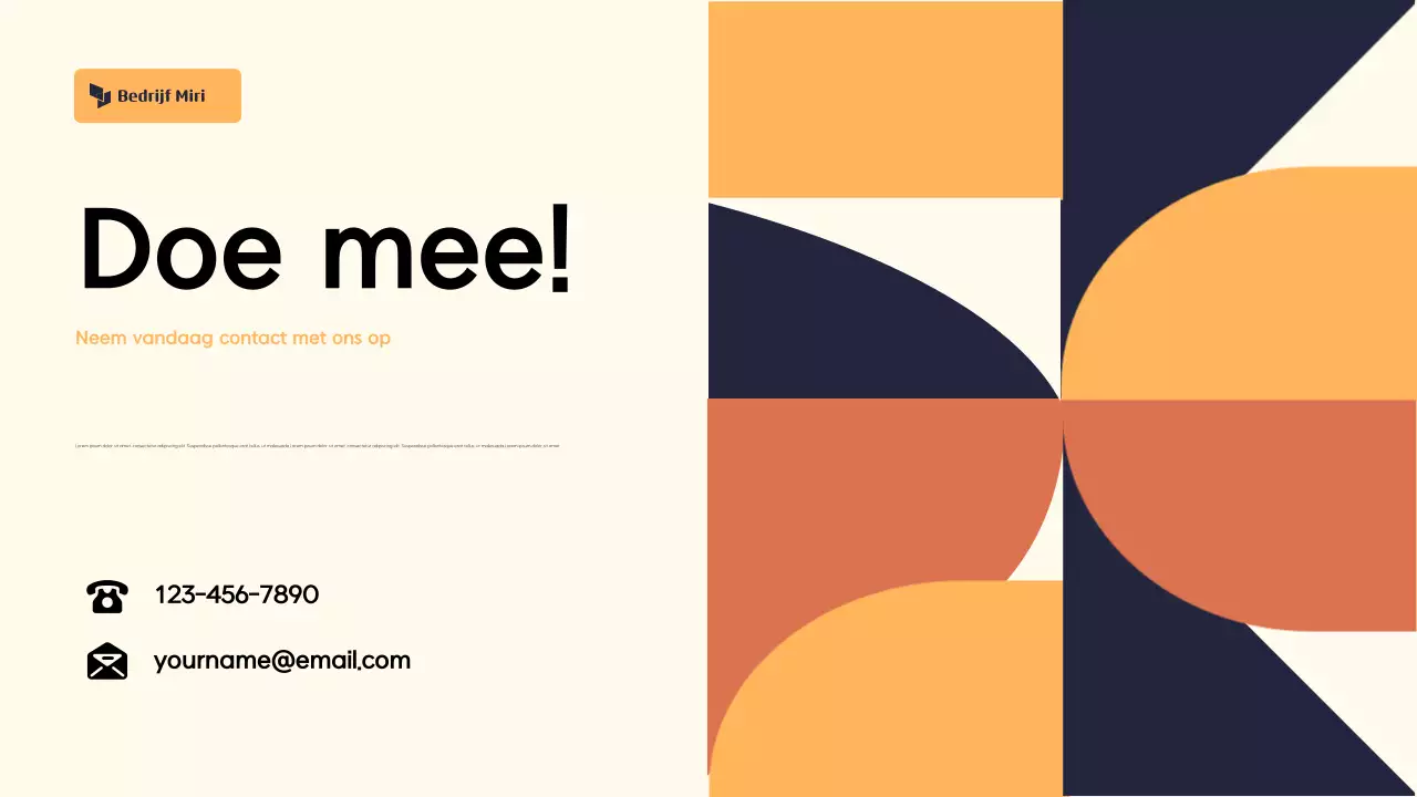 Oranje en crème Abstract Presentatie Fondsenwervingsvoorstel