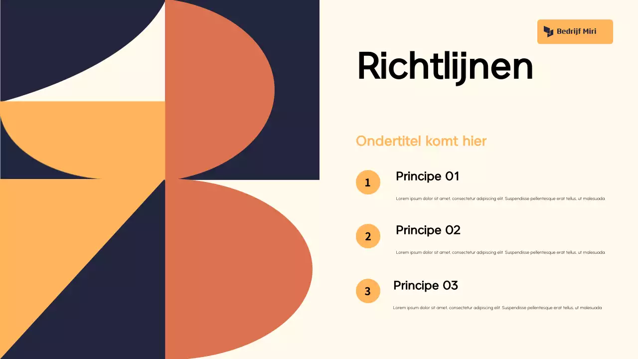 Oranje en crème Abstract Presentatie Fondsenwervingsvoorstel