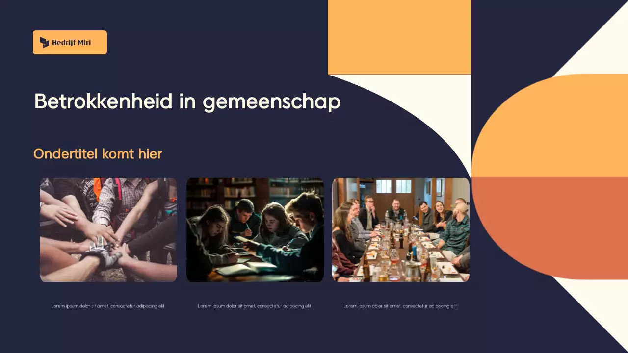 Oranje en crème Abstract Presentatie Fondsenwervingsvoorstel