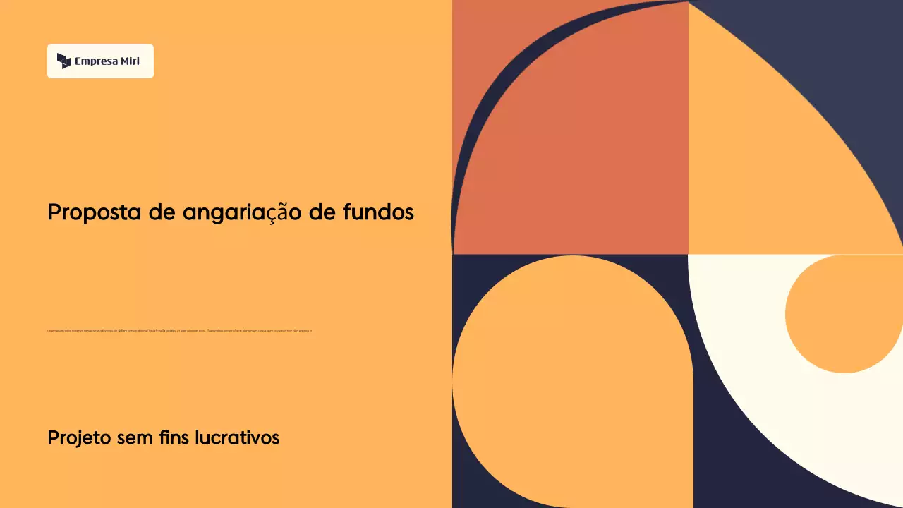 Apresentação da proposta de angariação de fundos abstrata laranja e creme