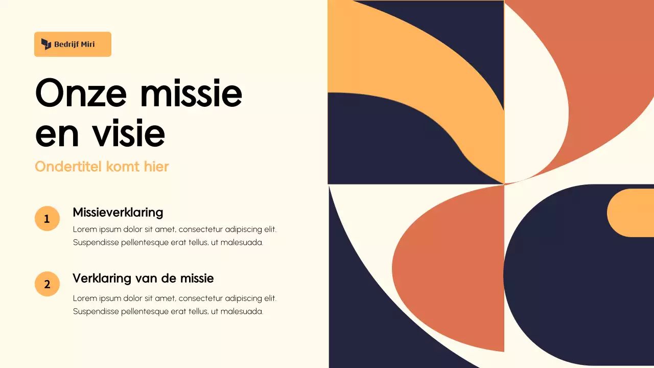 Oranje en crème Abstract Presentatie Fondsenwervingsvoorstel