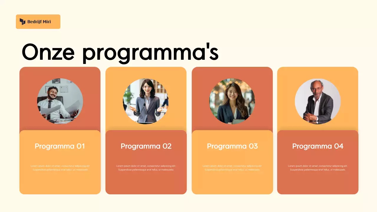 Oranje en crème Abstract Presentatie Fondsenwervingsvoorstel