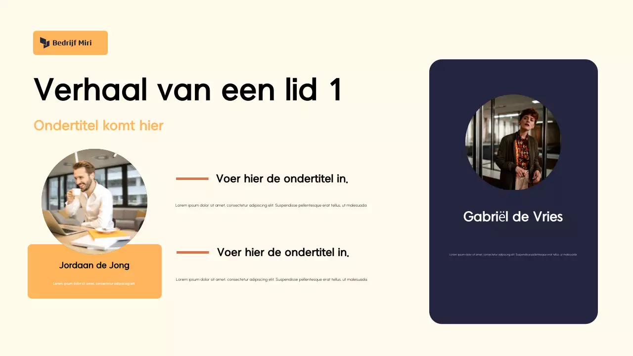 Oranje en crème Abstract Presentatie Fondsenwervingsvoorstel