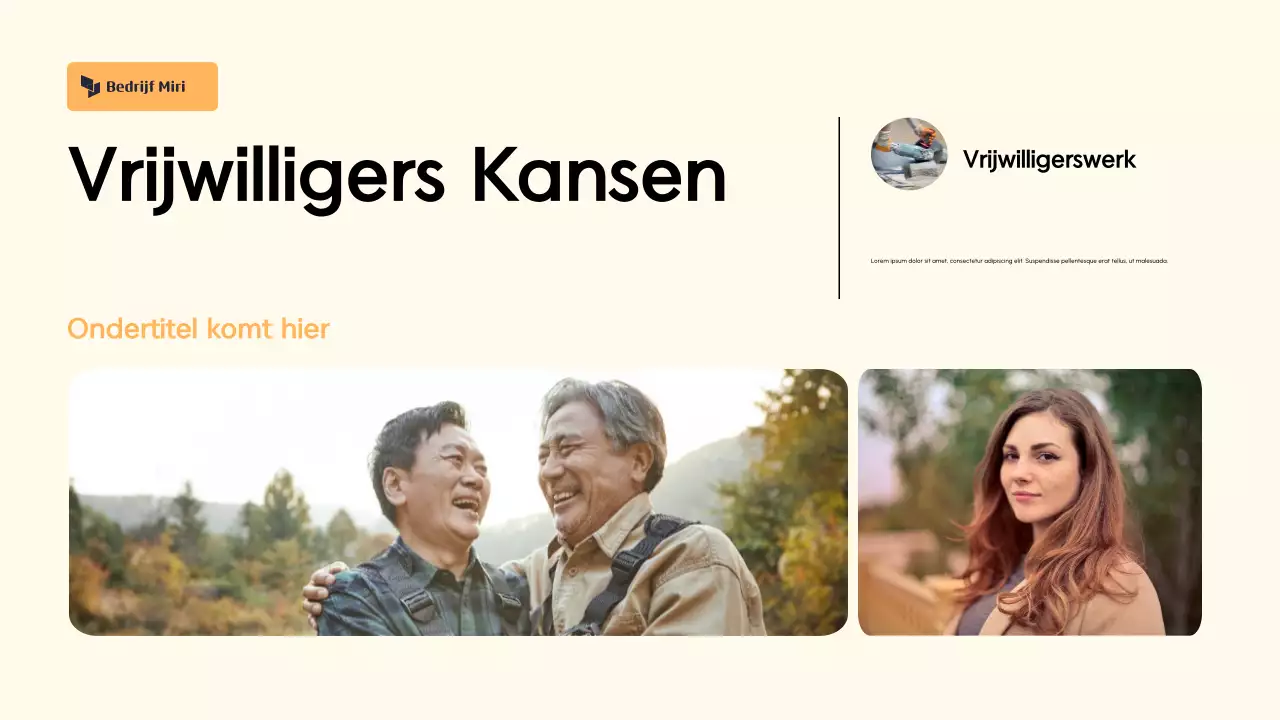 Oranje en crème Abstract Presentatie Fondsenwervingsvoorstel