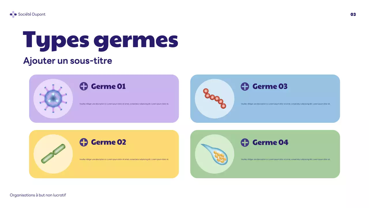 présentation de la santé moderne en violet