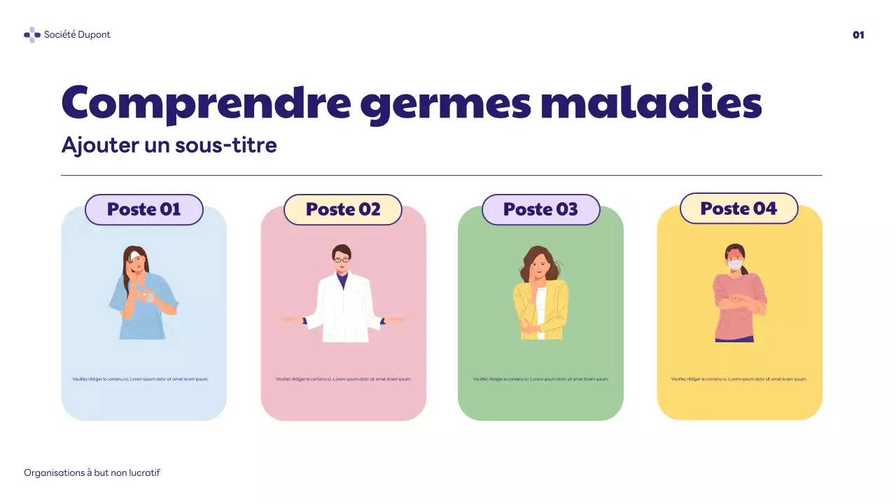 présentation de la santé moderne en violet