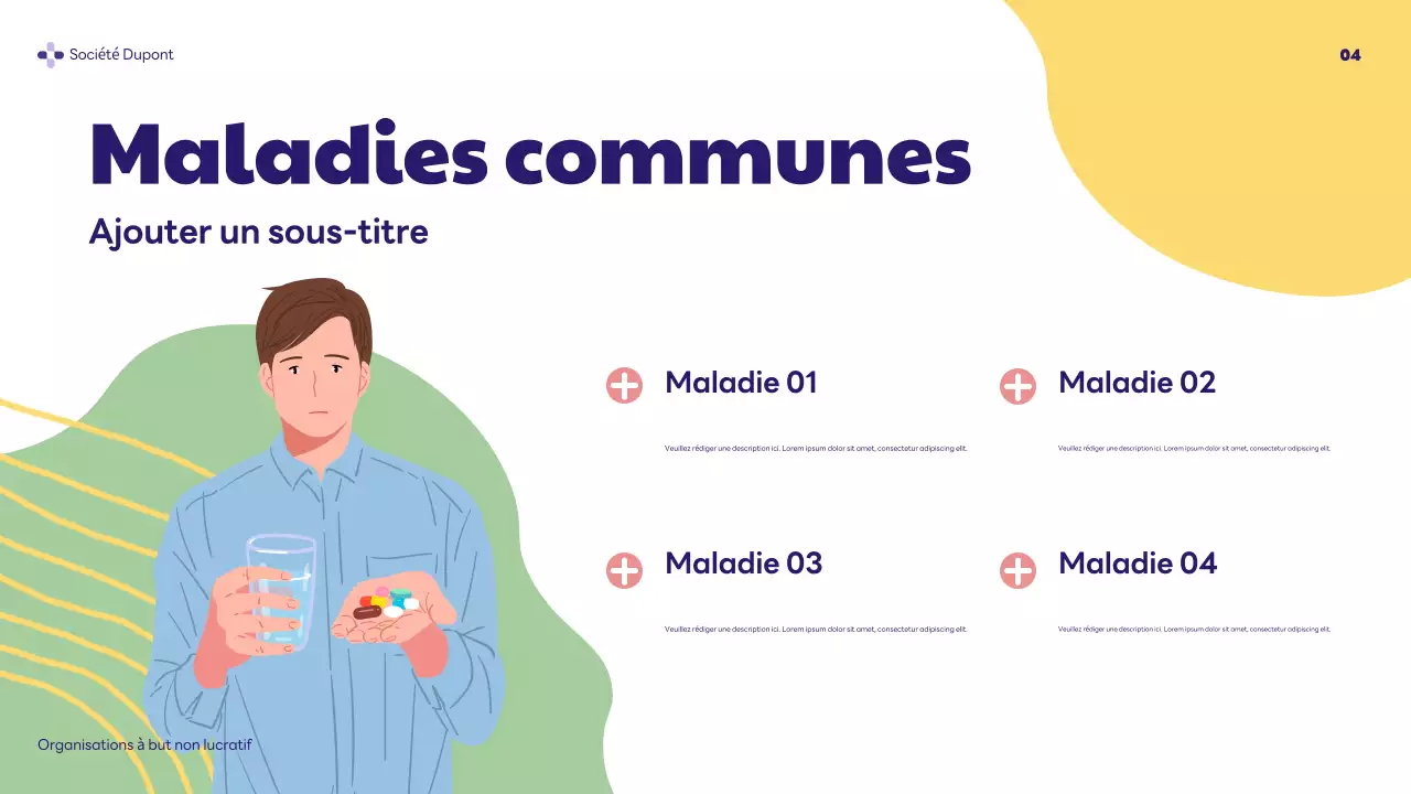 présentation de la santé moderne en violet