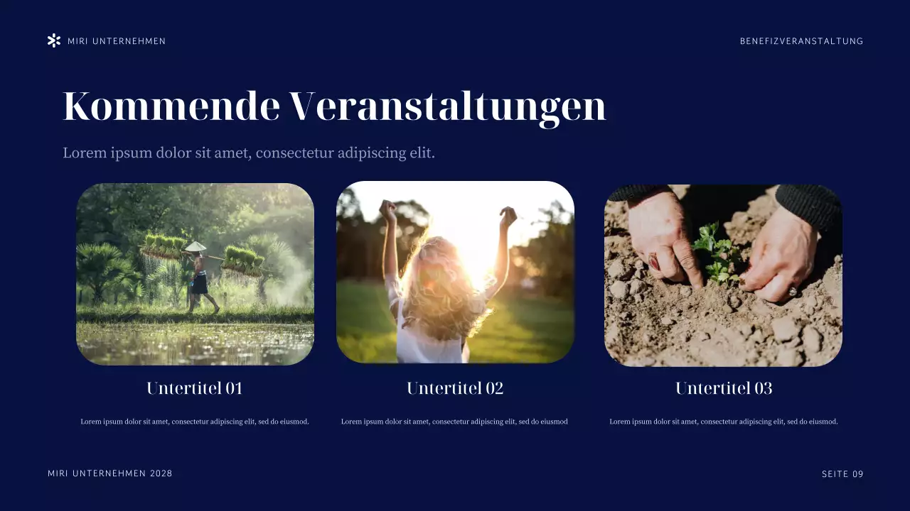 Navy Tropical Präsentation einer gemeinnützigen Organisation