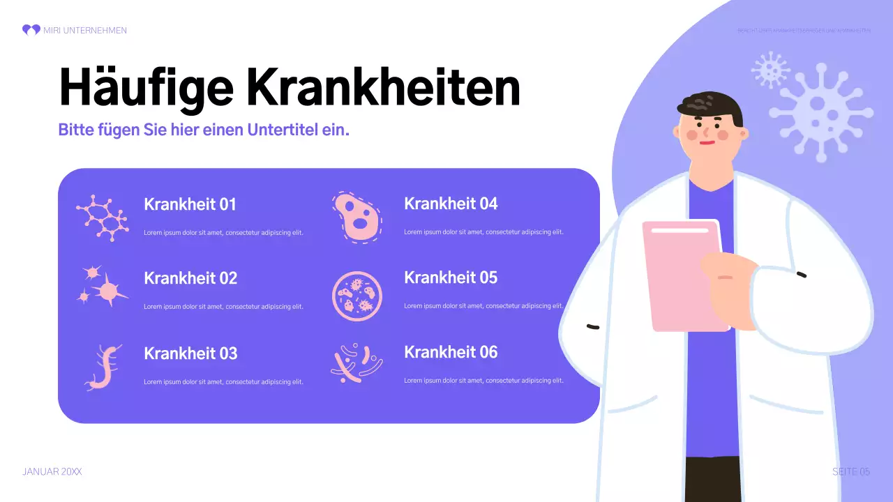 lila moderner Gesundheitsbericht