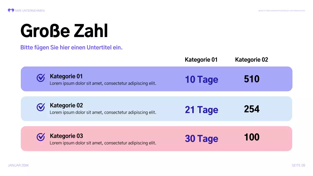 lila moderner Gesundheitsbericht