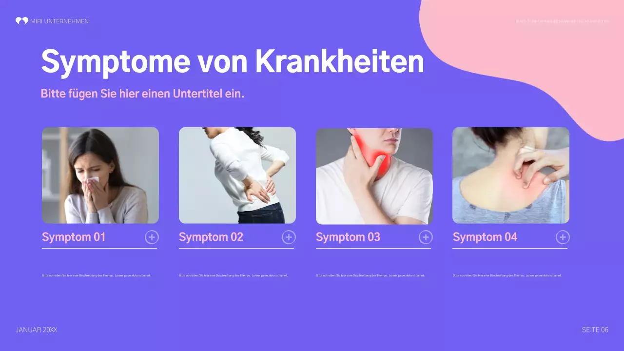 lila moderner Gesundheitsbericht