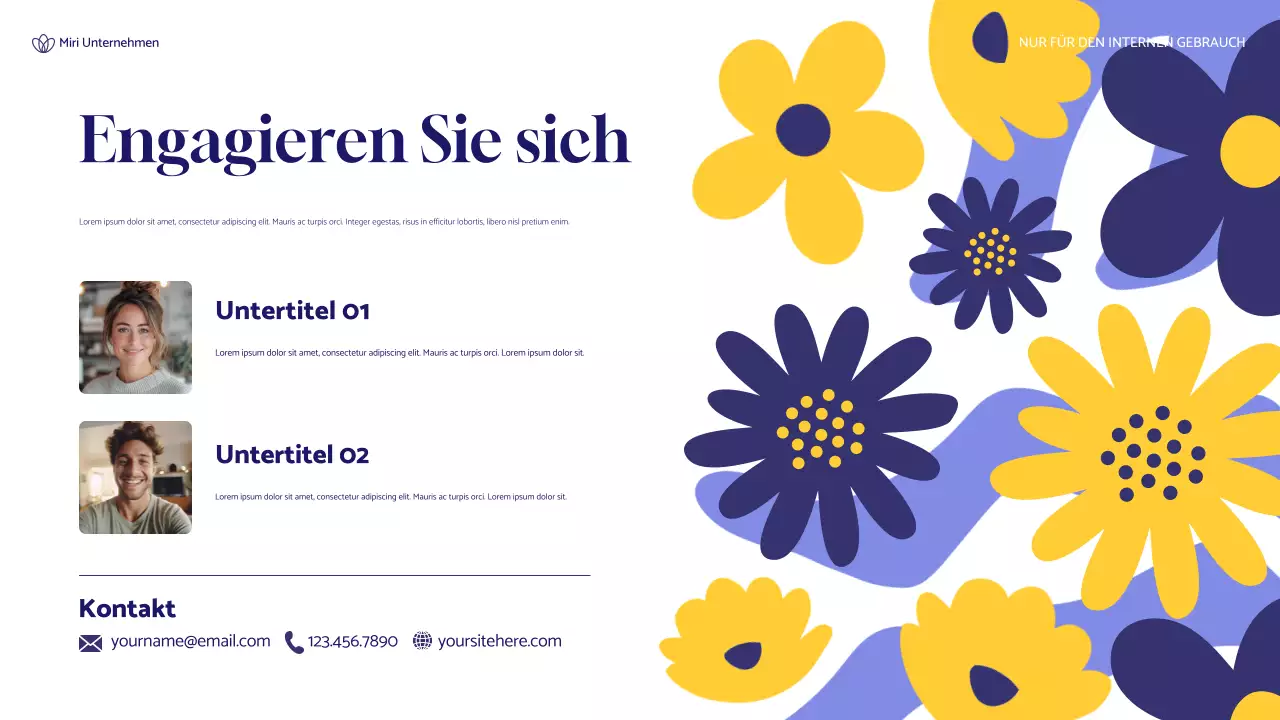 blue floral Nachhaltigkeitsbericht