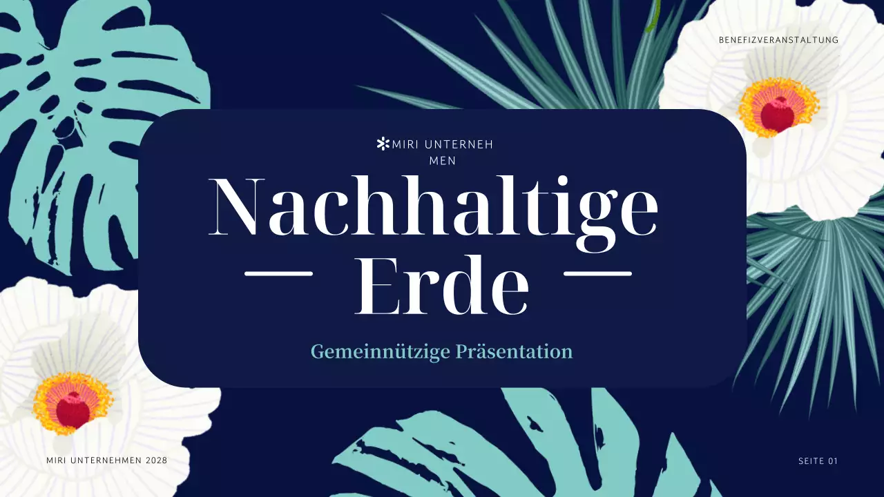 Navy Tropical Präsentation einer gemeinnützigen Organisation