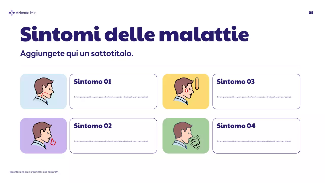 presentazione della salute moderna in viola