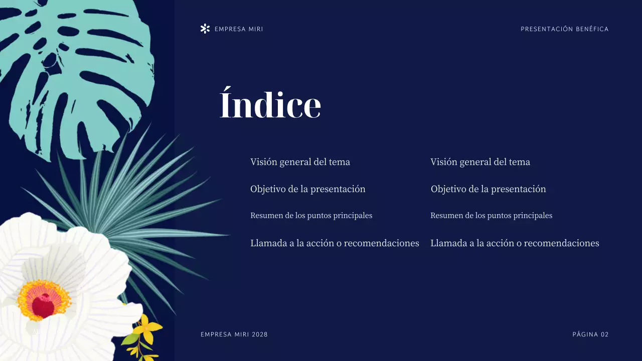 Presentación de la organización sin ánimo de lucro Navy Tropical