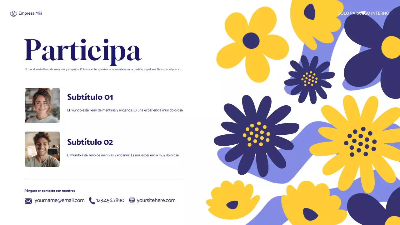 informe de sostenibilidad de blue floral