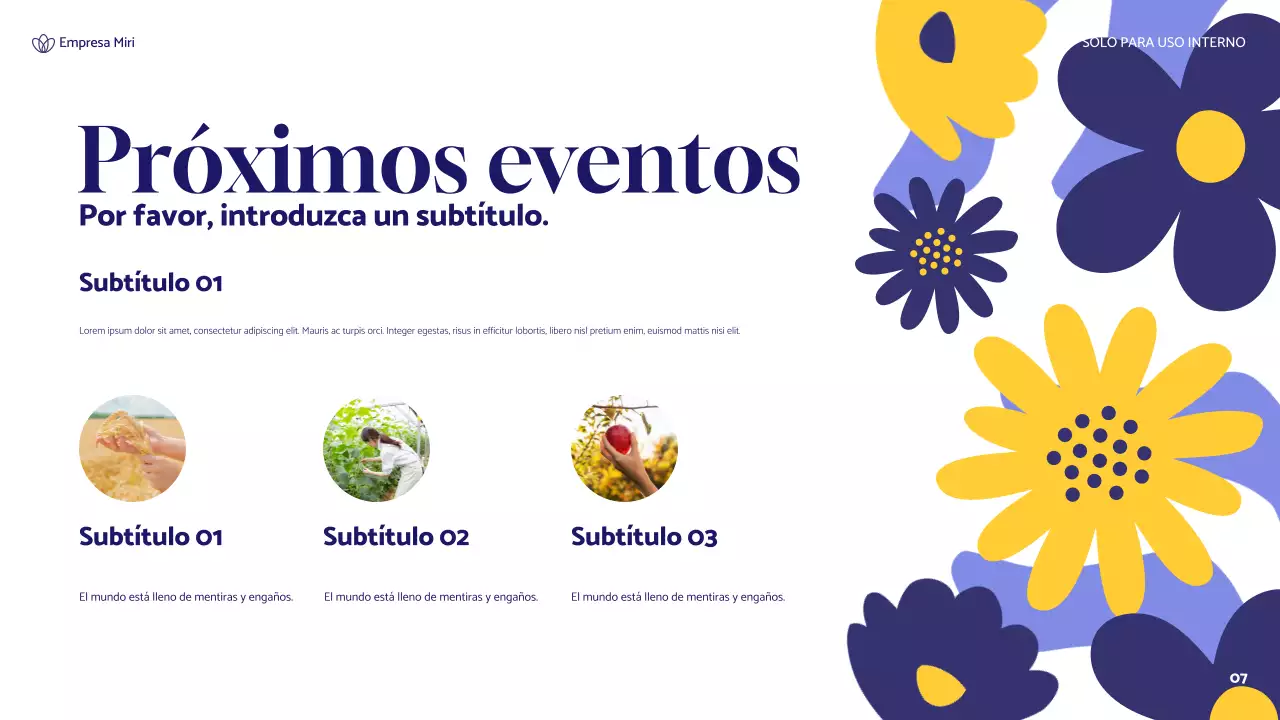 informe de sostenibilidad de blue floral
