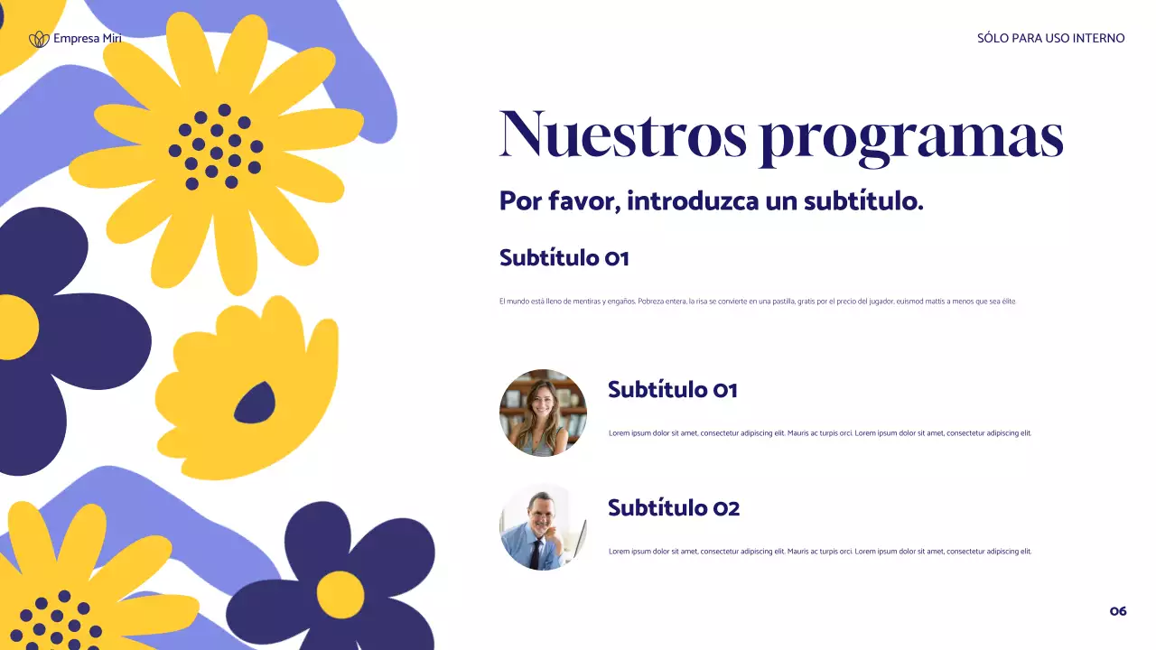 informe de sostenibilidad de blue floral
