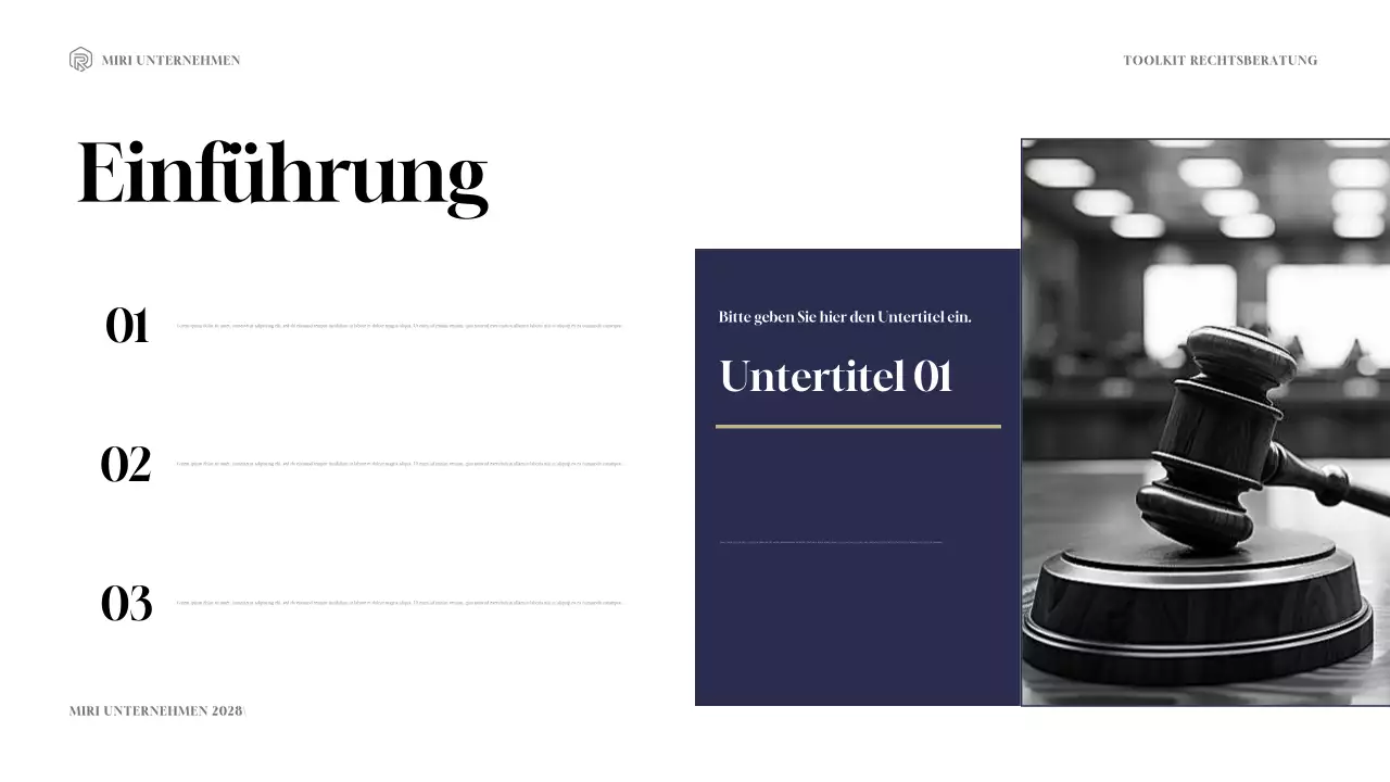 Navy and Gold Modern Legal Consulting Toolkit Präsentation