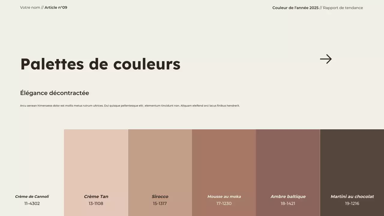 Présentation moderne et minimaliste de la couleur de l'année