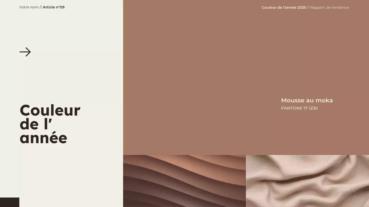 Présentation moderne et minimaliste de la couleur de l'année