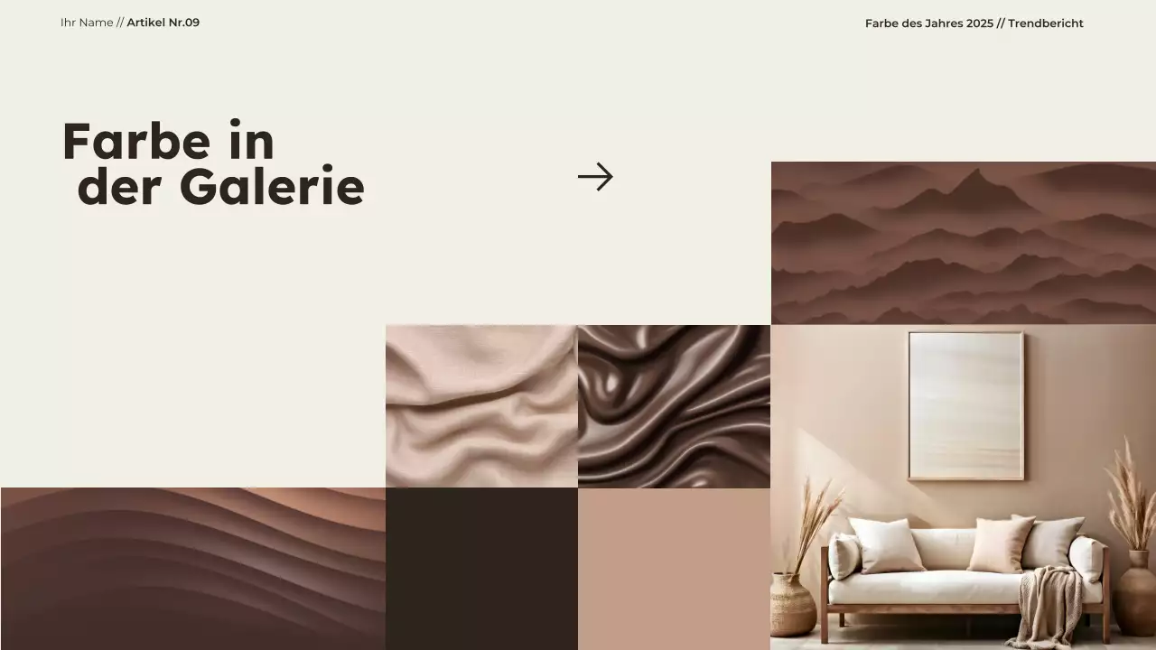 Moderne, minimalistische Präsentation der Farbe des Jahres
