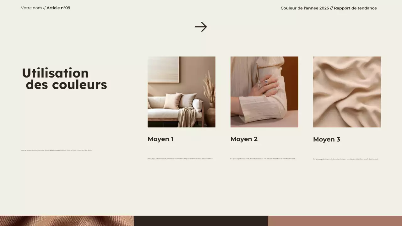 Présentation moderne et minimaliste de la couleur de l'année