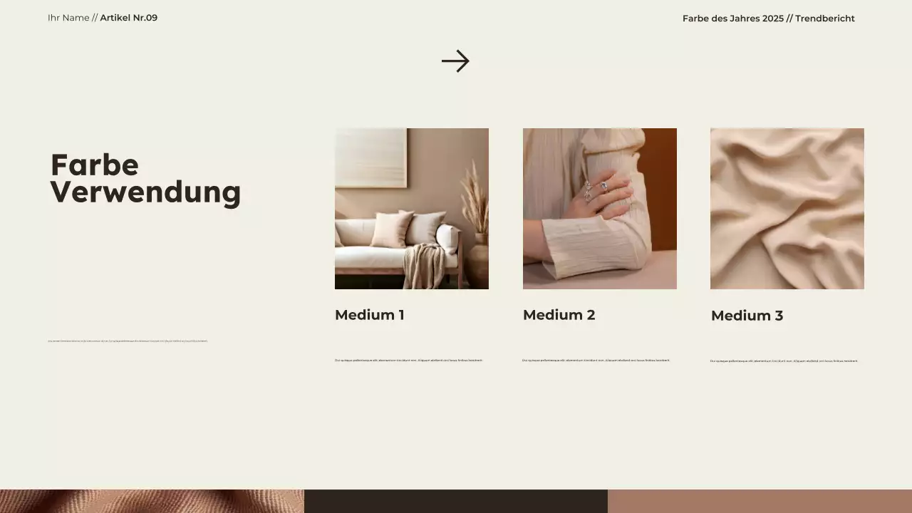 Moderne, minimalistische Präsentation der Farbe des Jahres