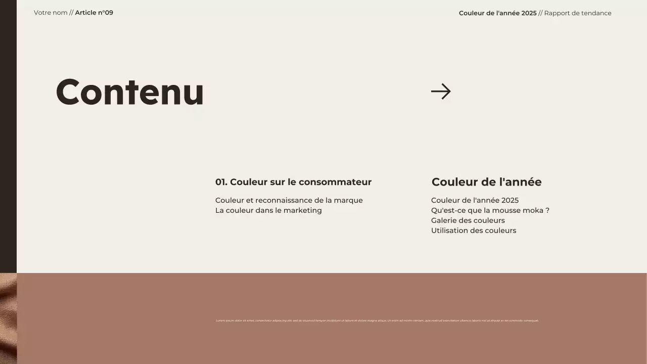 Présentation moderne et minimaliste de la couleur de l'année