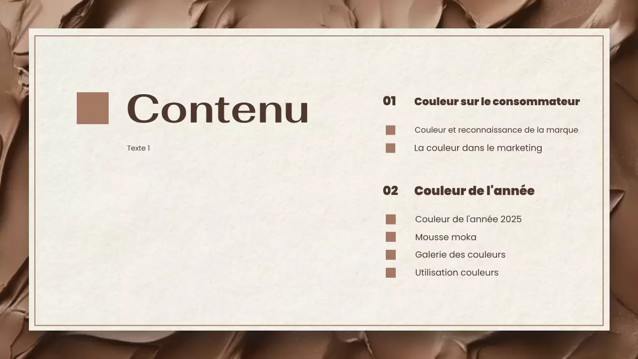rapport sur les tendances des couleurs modernes marron et beige présentation du document