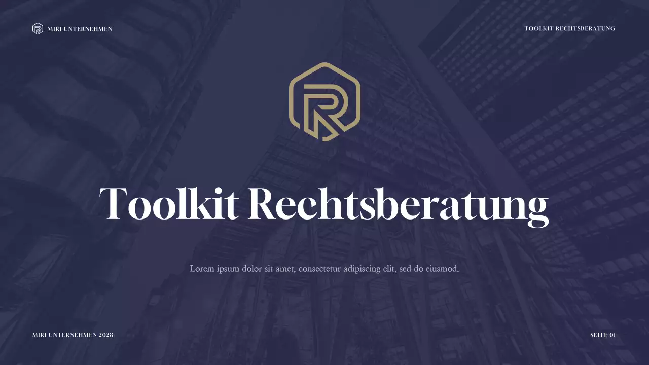 Navy and Gold Modern Legal Consulting Toolkit Präsentation