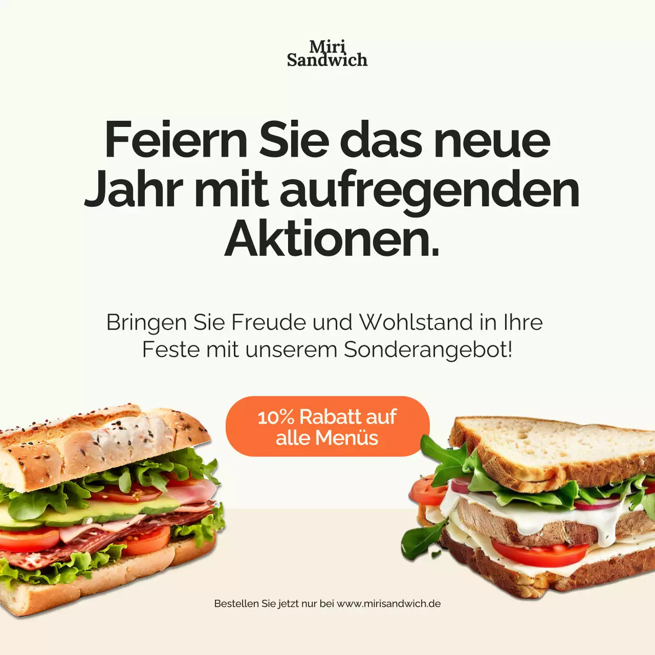 Creme und Orange Food Promotion Soziale Medien