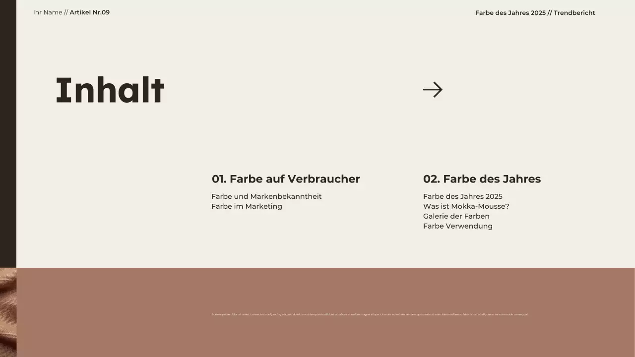 Moderne, minimalistische Präsentation der Farbe des Jahres