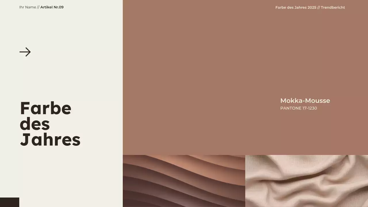 Moderne, minimalistische Präsentation der Farbe des Jahres