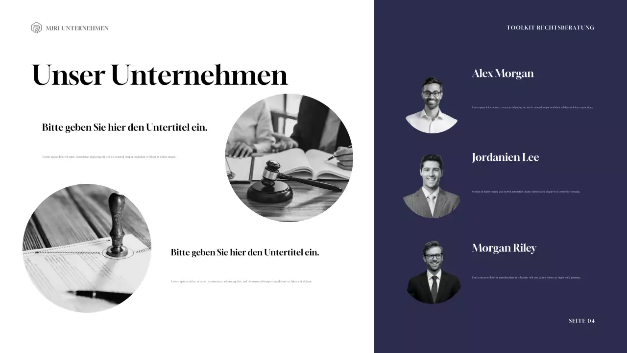 Navy and Gold Modern Legal Consulting Toolkit Präsentation