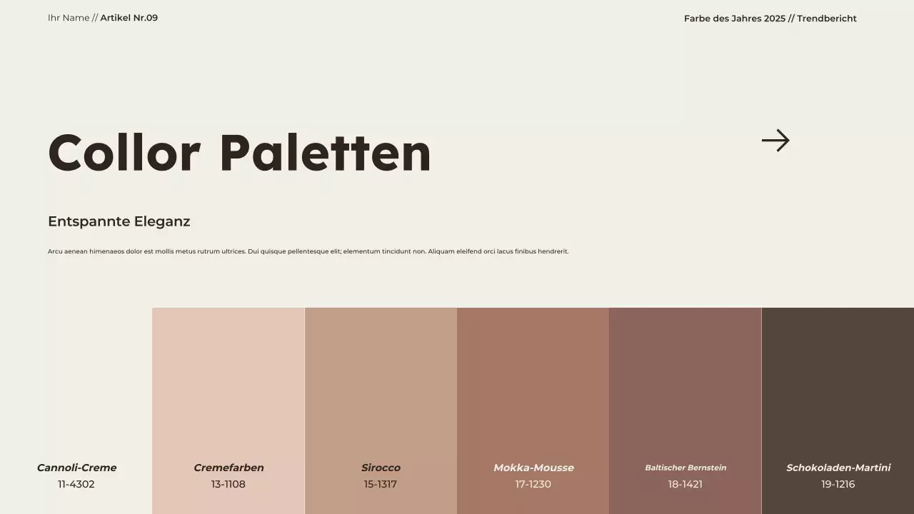 Moderne, minimalistische Präsentation der Farbe des Jahres