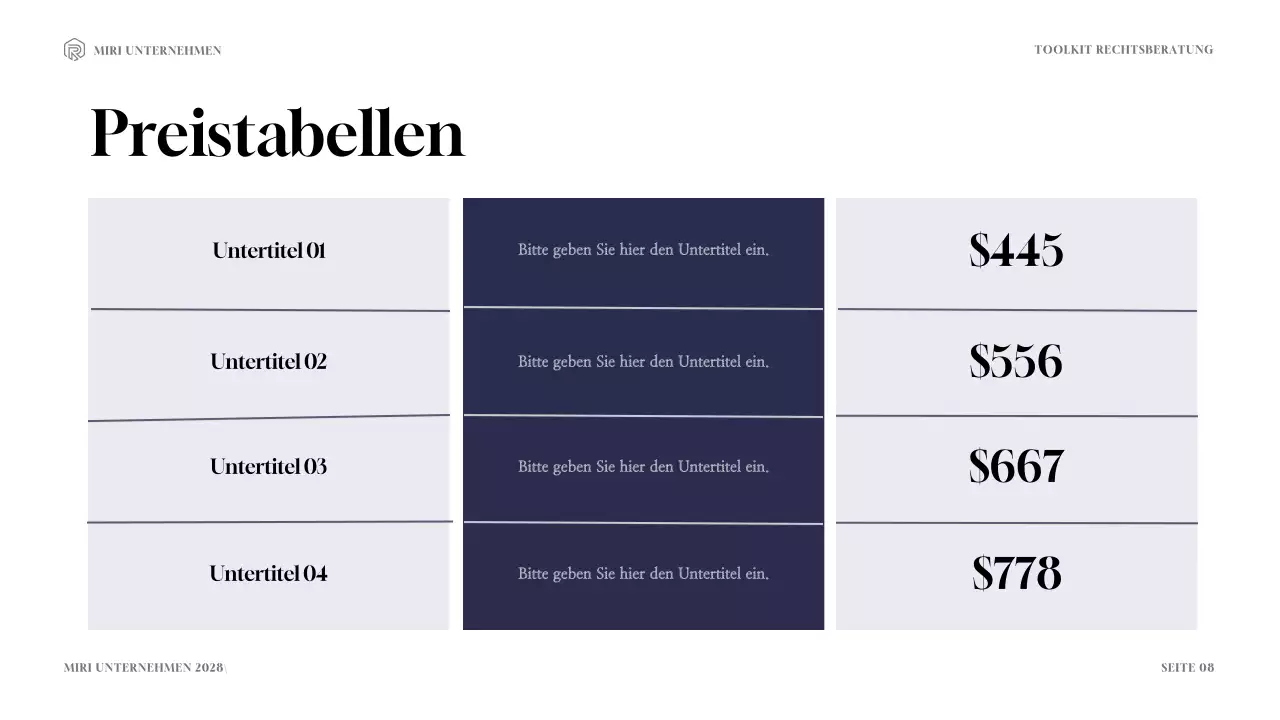 Navy and Gold Modern Legal Consulting Toolkit Präsentation