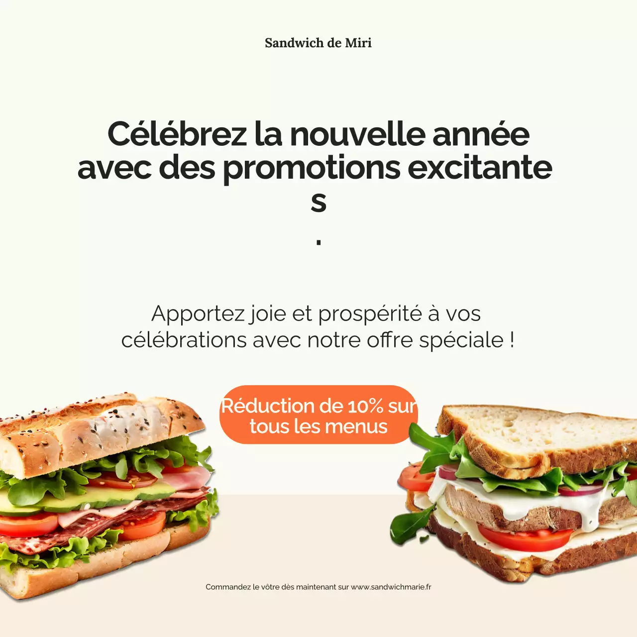 Cream and Orange Food Promotion Social Media